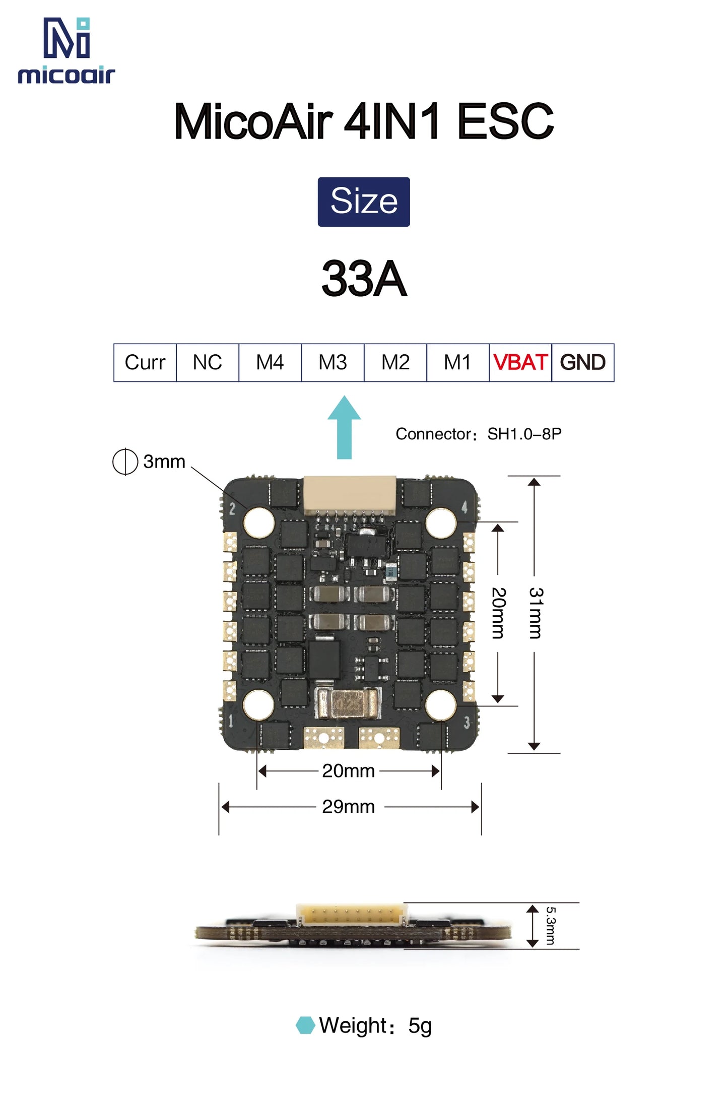 MicroAir 4IN1 Bluejay 33A ESC