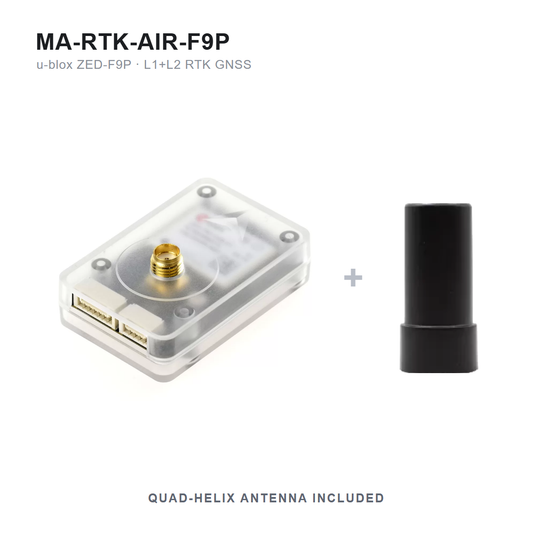 MicoAir MA-RTK-AIR-F9P u-blox ZED-F9P RTK GPS module with included quad-helix antenna